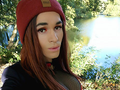 Hot Crossdresser Morning Walk In The Forest